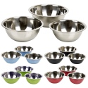 3pc Coloured Mixing Bowls 22/22/24cm [065540