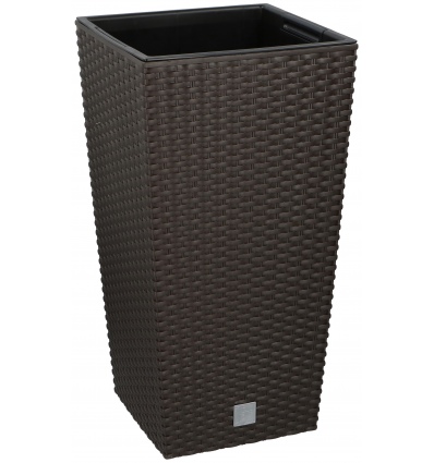 Square Brown Rattan Flower Pot 27x27x50cm [027586]