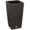 Square Brown Rattan Flower Pot 27x27x50cm [027586]