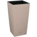 RATO SQUARE Beige Rattan Medium Flower Pot 225mm [027654] [896304] [DRTS] With Insert