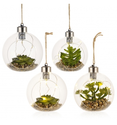 Set of 4 Assorted Hanging Led Plants [477689]