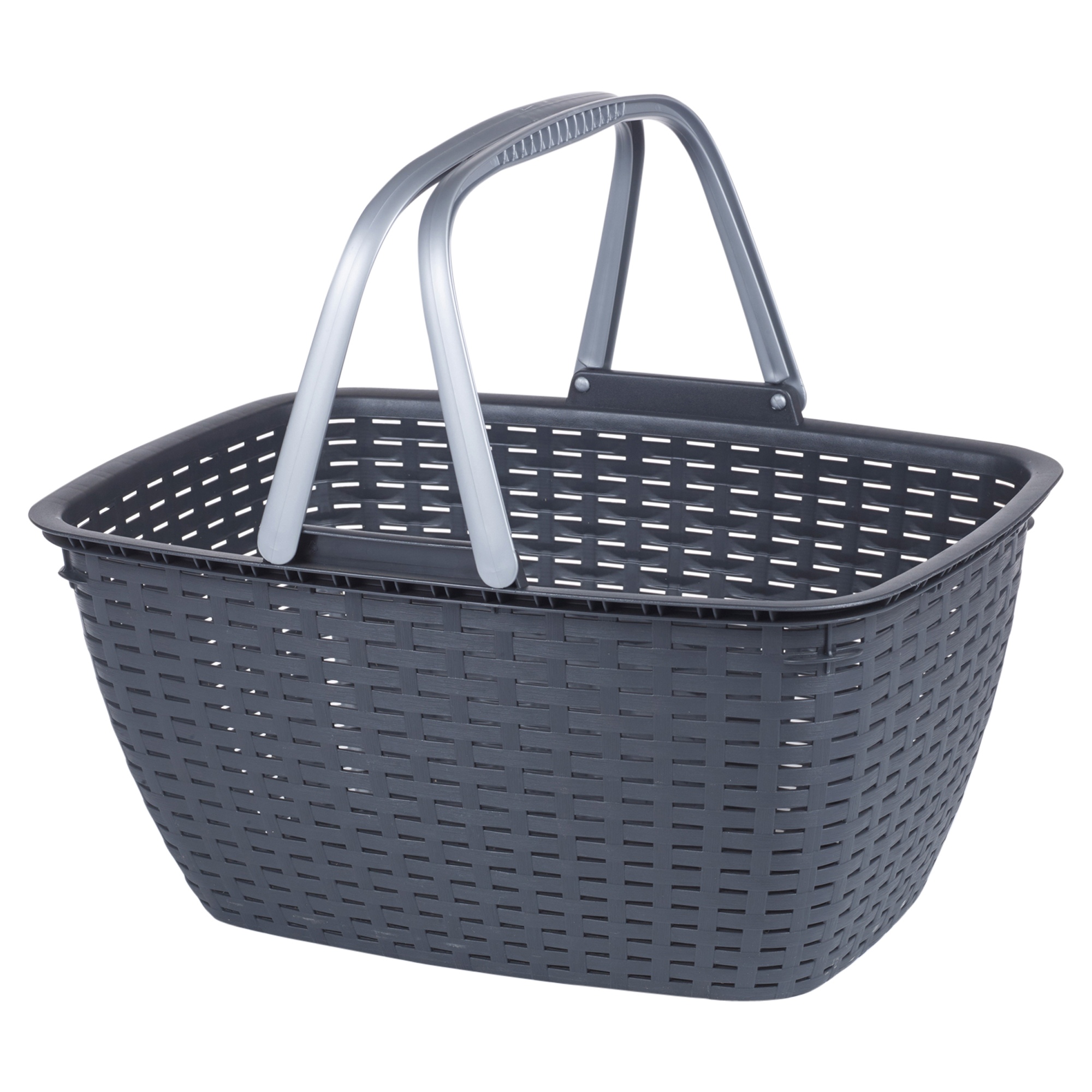Black Picnic Basket Rattan With Carrying Handles Park Food Storage BBQ Party Can eBay