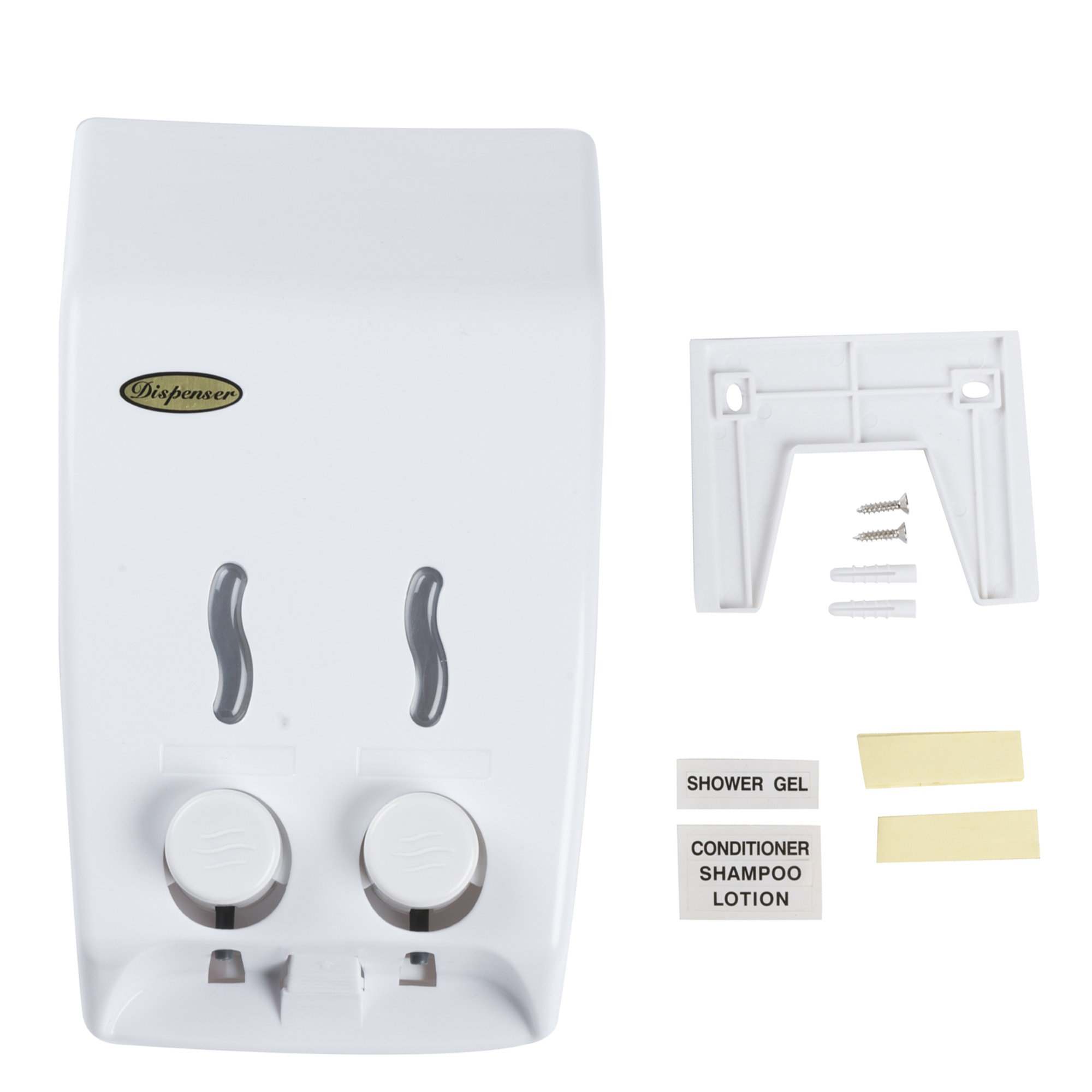 Wall Mounted Double Soap Liquid Dispenser Sanitizer Bathroom Toilet