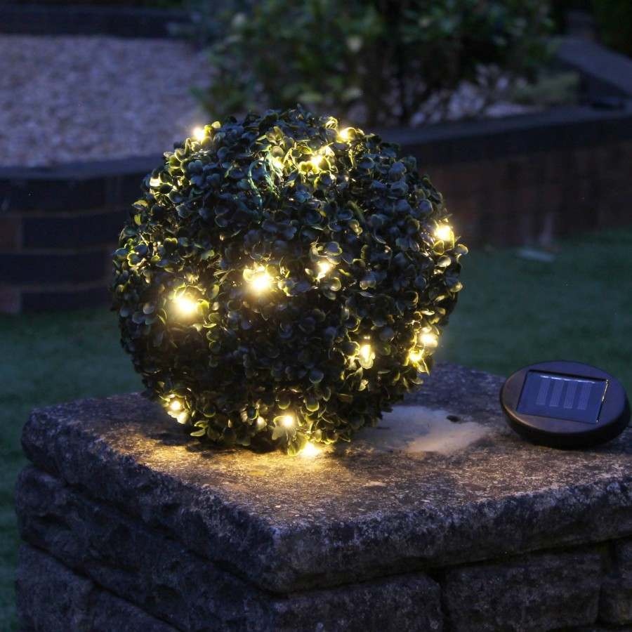 topiary trees with solar lights