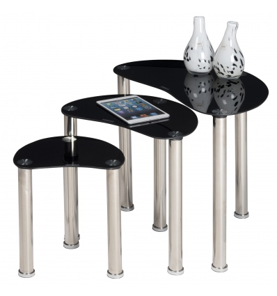 Set of 3 Glass Side Tables [962467]