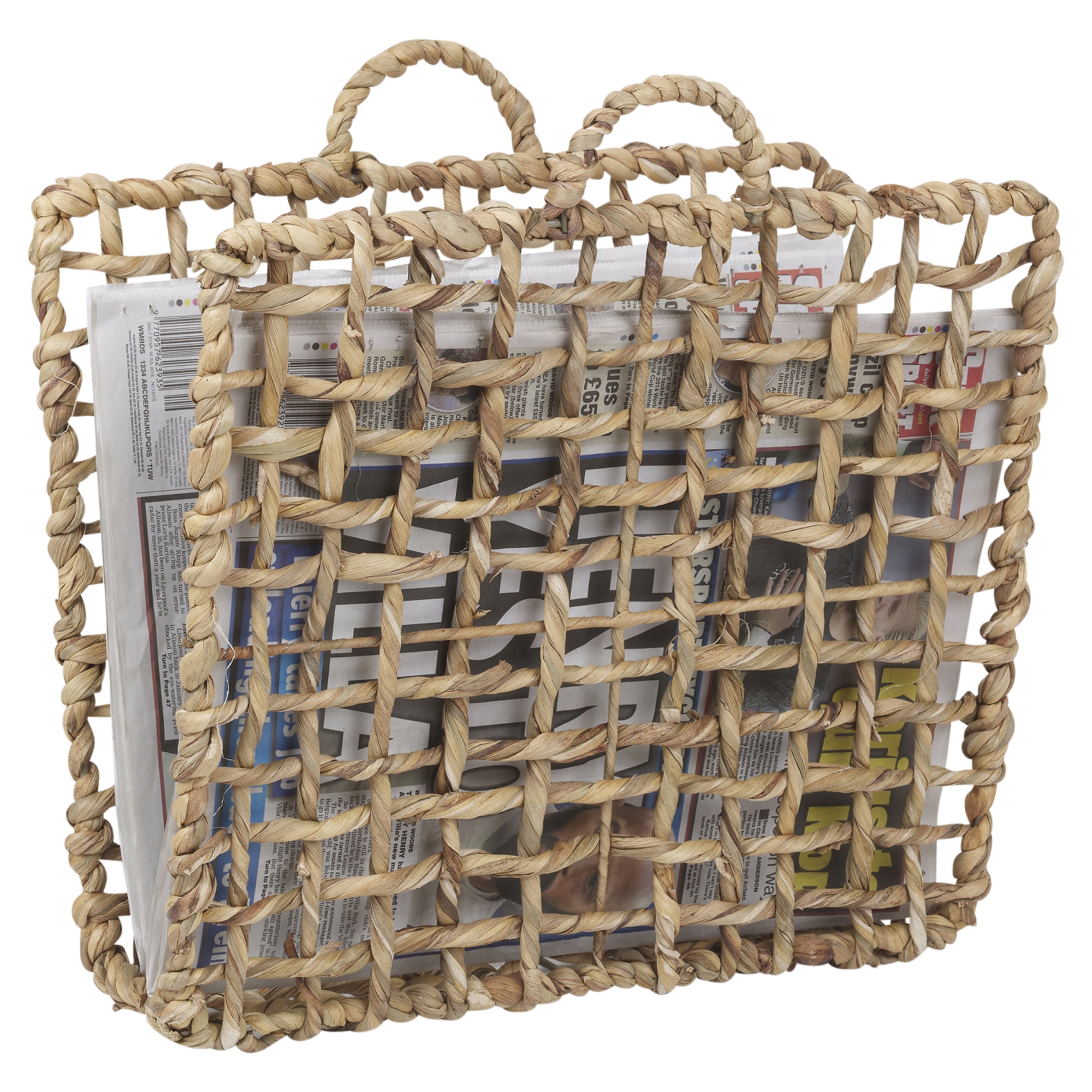 Wicker Magazine Newspaper Rack Holder Floor Stand Basket Storage