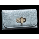 Patent Crocodile Purse Pastel Blue [INT090220BLUE]