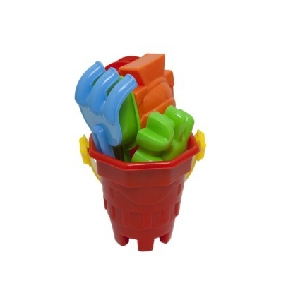 Red Sand Bucket Set 15cm 7pcs [319001]