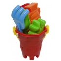 Red Sand Bucket Set 15cm 7pcs [319001]