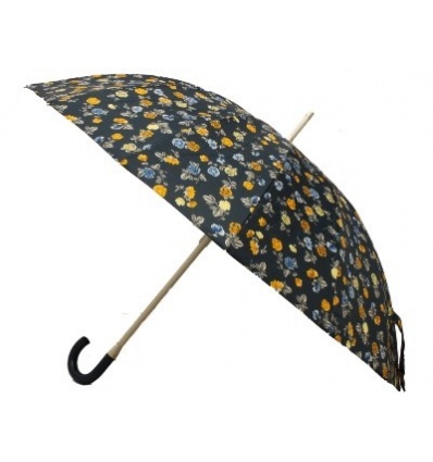 Vogue Automatic Wind Proof Umbrella [Floral Blue Clear Handle]