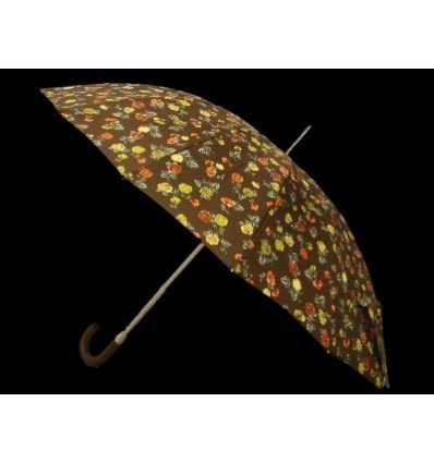 Vogue Automatic Wind Proof Umbrella [Floral Black Dark Handle]