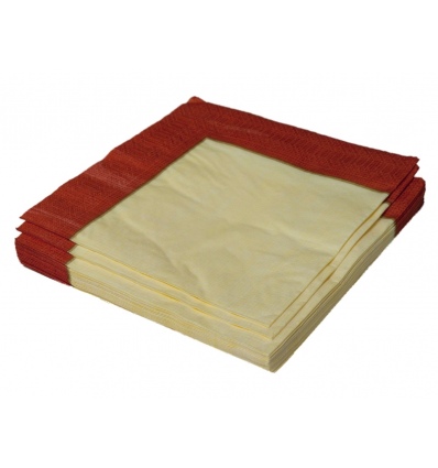 20 Red/Gold/Cream Tifany Serviettes