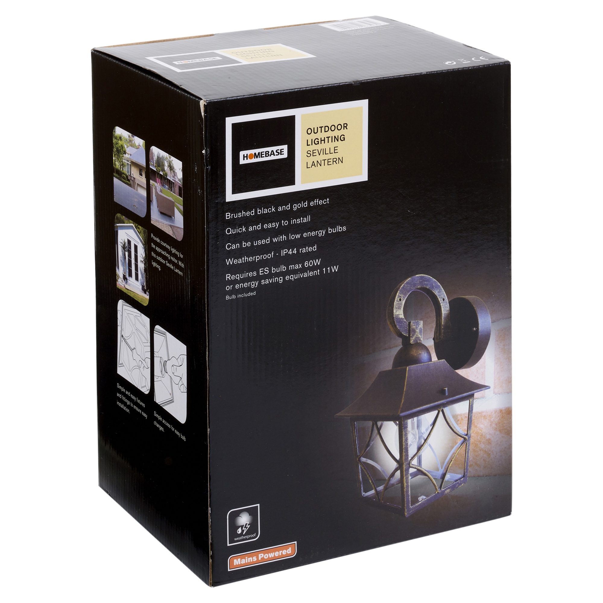 Details About 1 Or 2 Homebase Shabby Chic Outdoor Wall Security Led Light Class Patio Garden