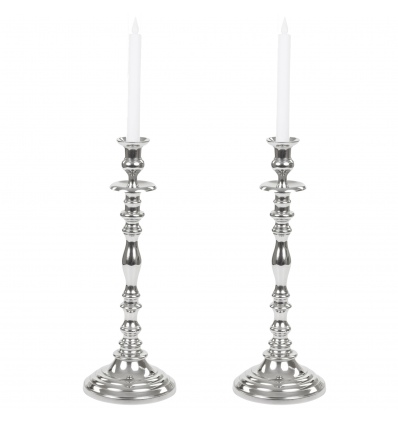 Set of Two 42cm Aluminium Candle Holder [ 390790]