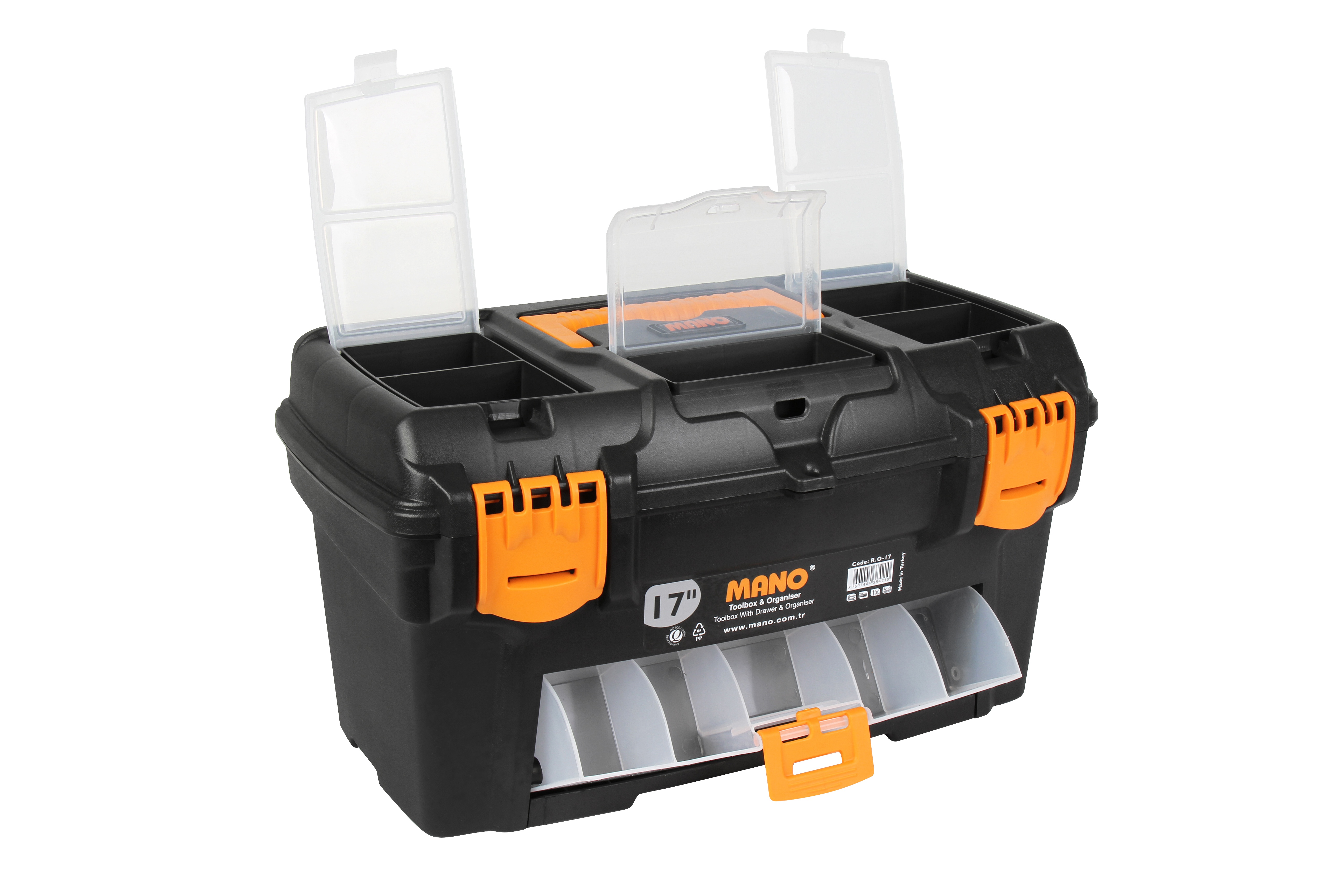Plastic Diy Mano Toolbox Lockable Storage Compartment Organiser
