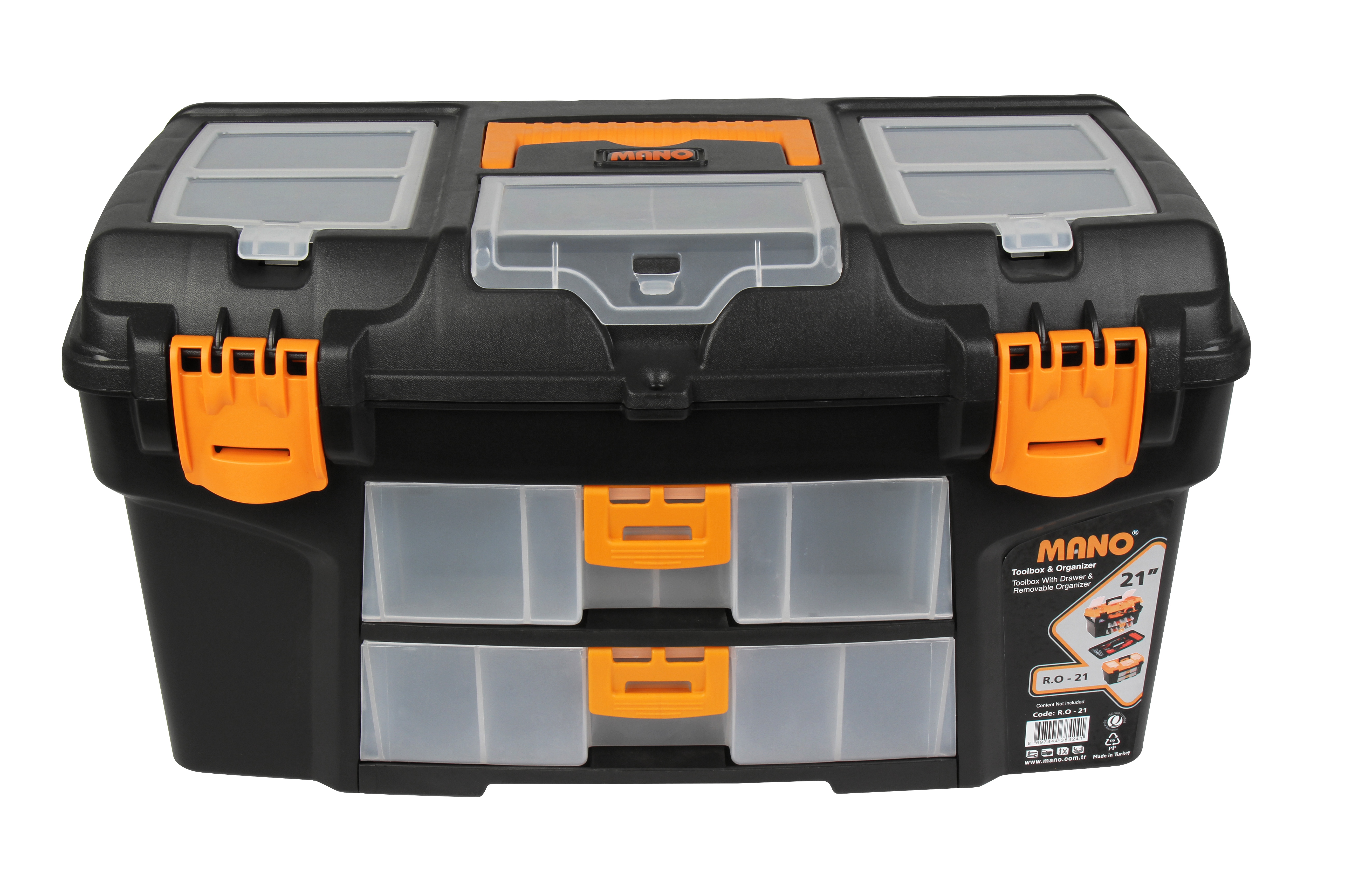Plastic Diy Mano Toolbox Lockable Storage Compartment Organiser
