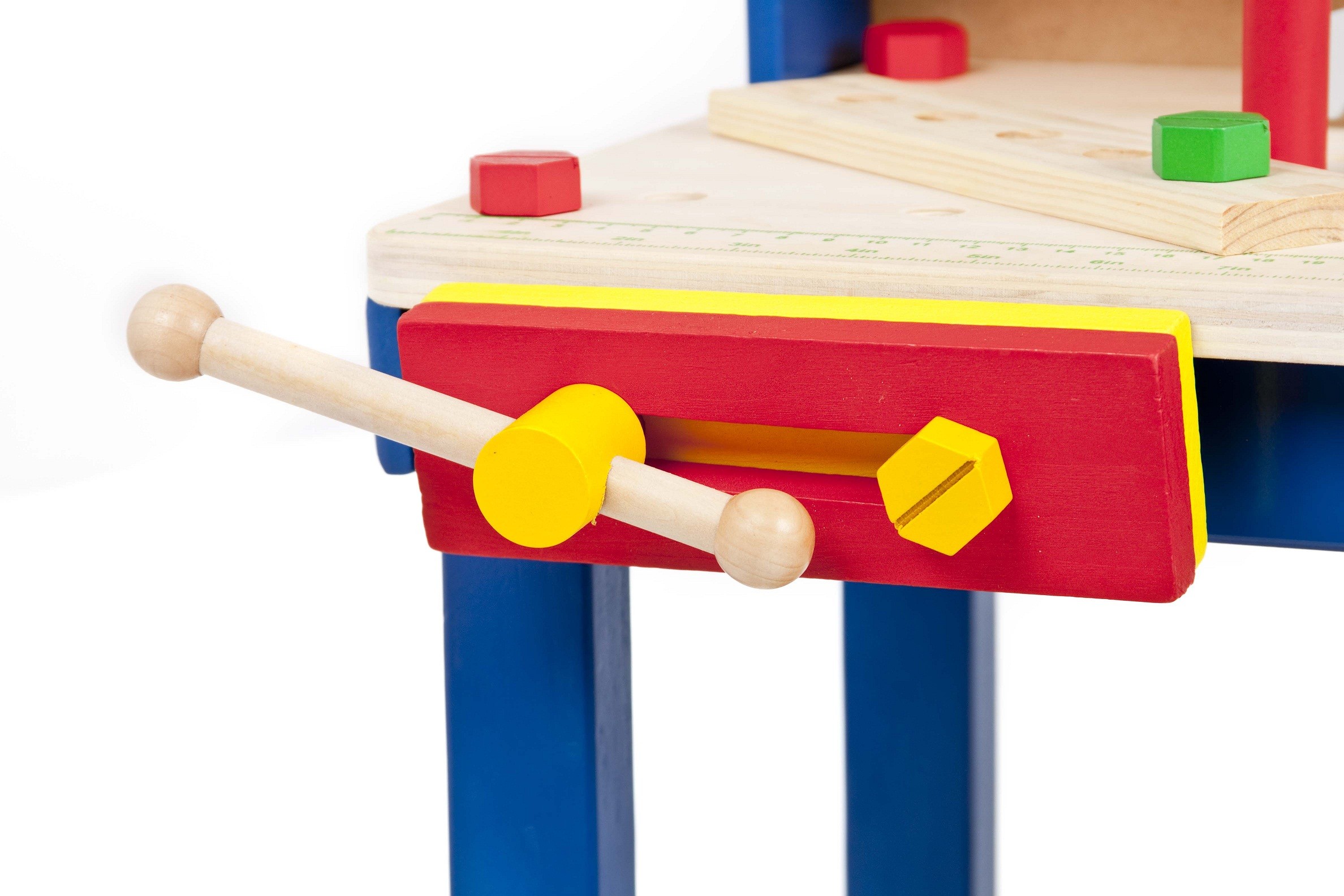 34 Piece Wooden Tool Work Bench Table & Tools Children's Kids Play Toy