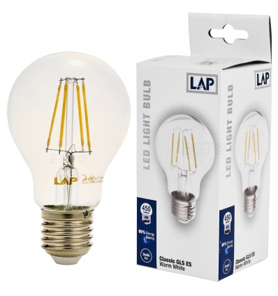 LAP LED Classic GLS Filament Light Bulb 4W Warm White [005637]