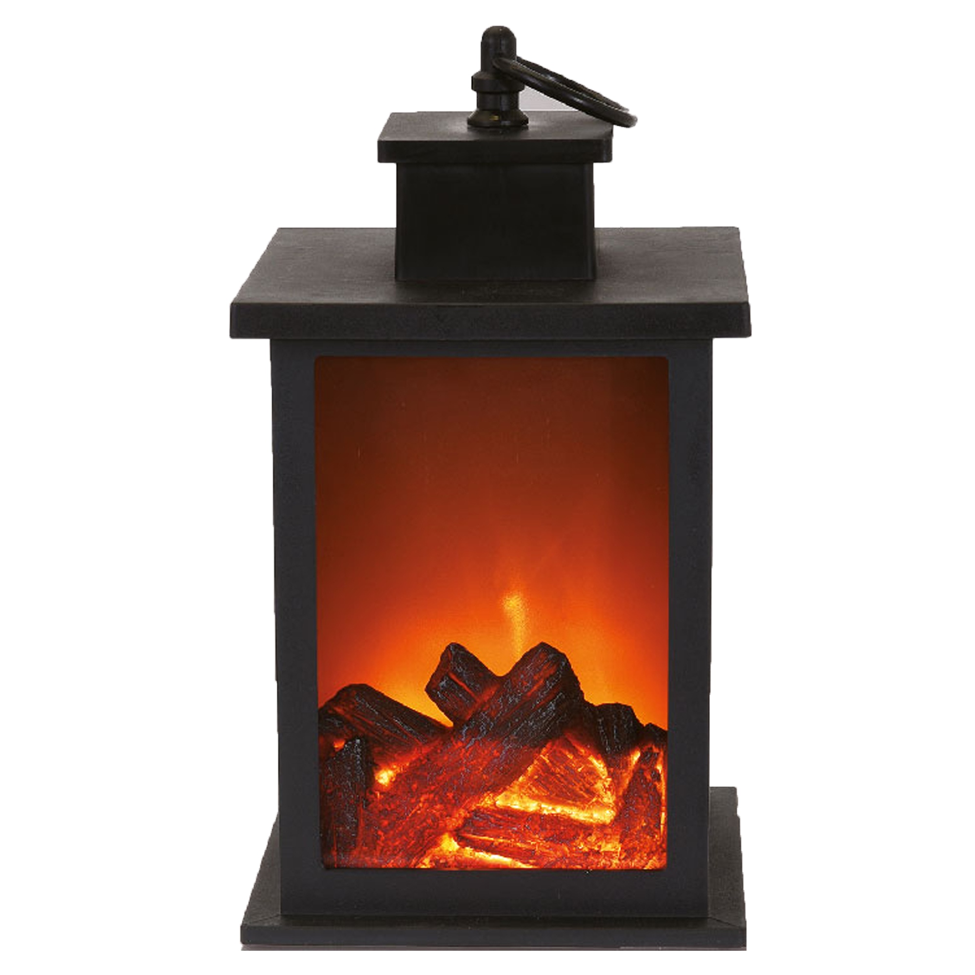 Led Fireplace Lantern Flamless Log Fire Effect Vintage Lamp