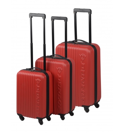 Dunlop Wheeled Suitcase Set of 3 Red 18/22/26" [417134]