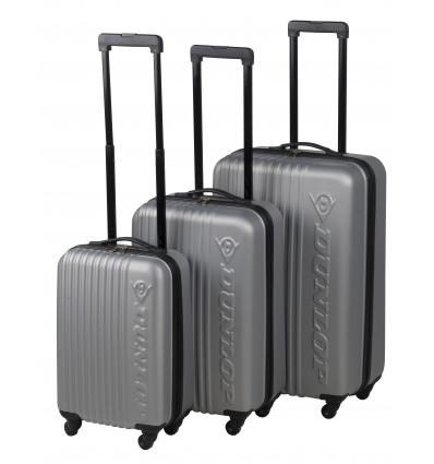 Dunlop Wheeled Suitcase Set of 3 Silver 18/22/26" [417158]