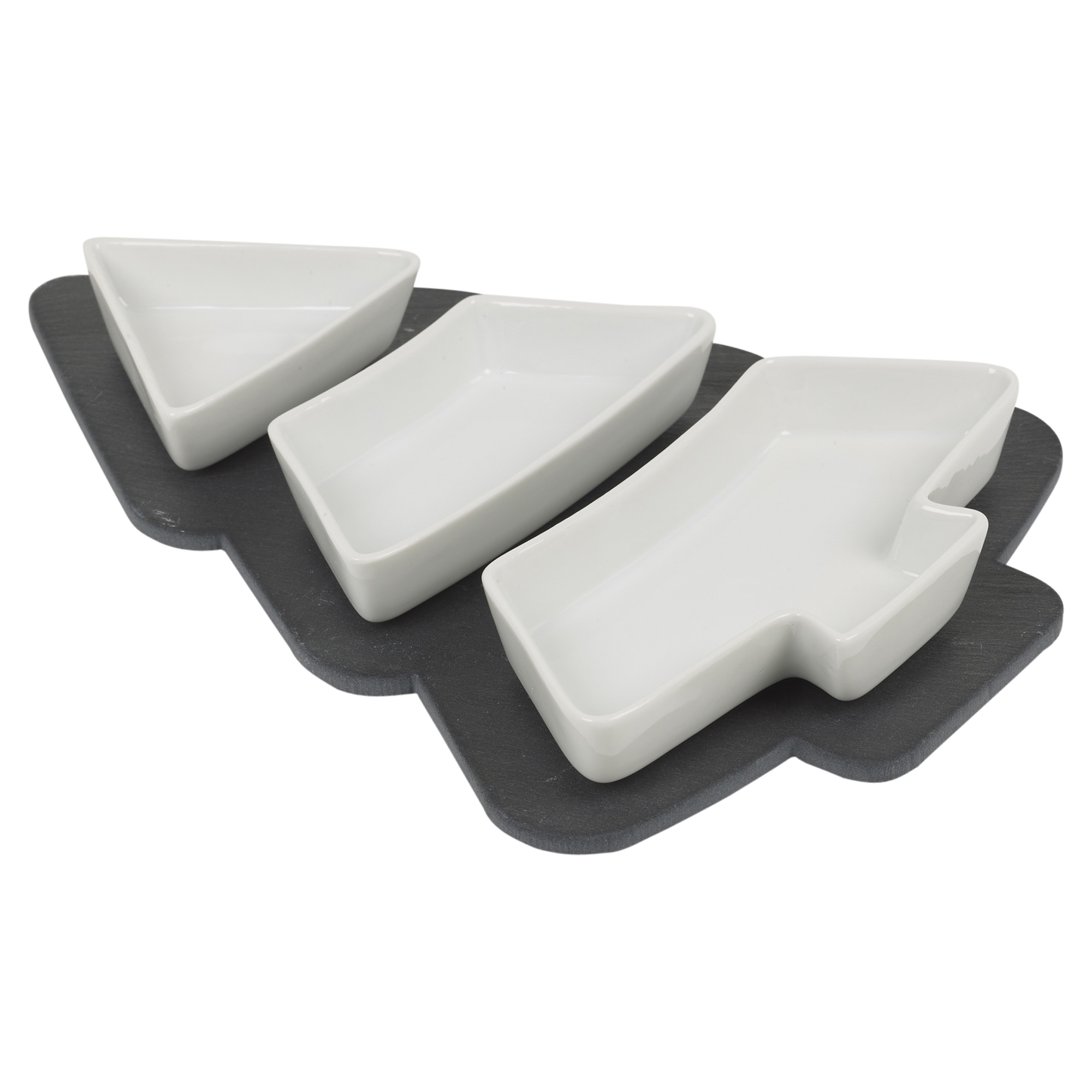 Christmas Tree Shaped Serving Platter Party Sauce Appetizer Food Tray