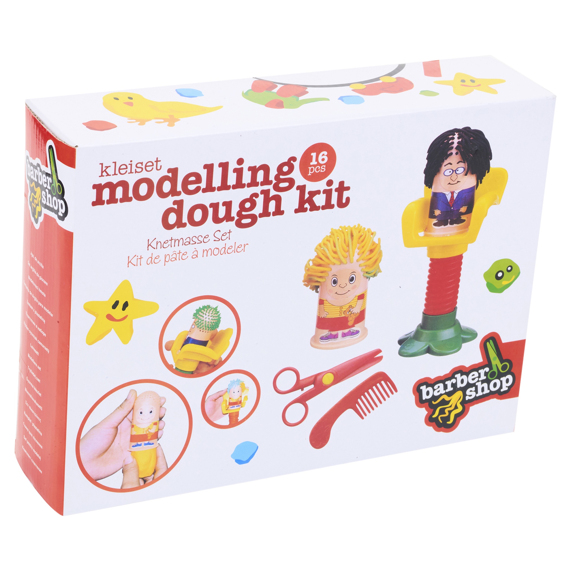 16 Piece Clay Craft Dough Hairdressing Gift Set Tubs & Shapes Children