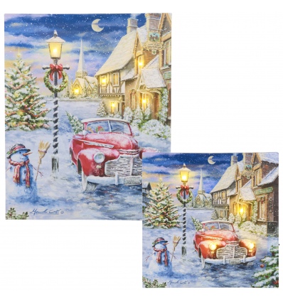 Festive Canvas with LEDs 30cm X 30cm
