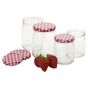 Glass Storage Jar with Red Lid