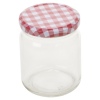 Glass Storage Jar with Red Lid