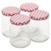 Glass Storage Jar with Red Lid