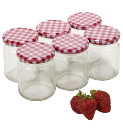 Glass Storage Jar with Red Lid