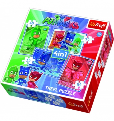 Puzzles "4in1" - Catboy and the team / E1 PJ Masks [34291]