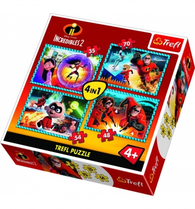 Puzzles - "4in1" - Incredible family / Disney Incredibles 2 [34306]