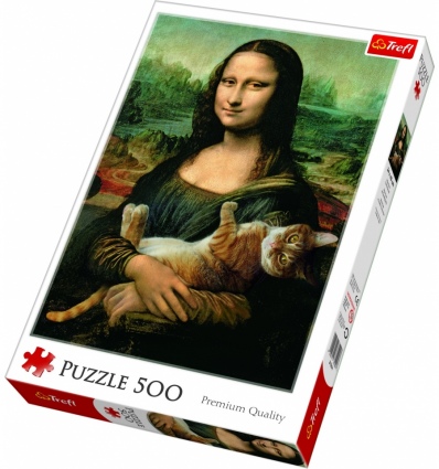 Puzzles - "500" - "Mona Lisa and purring kitty" / Bridgeman [37294]