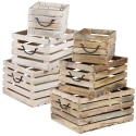 3pc Rustic Wooden Crates