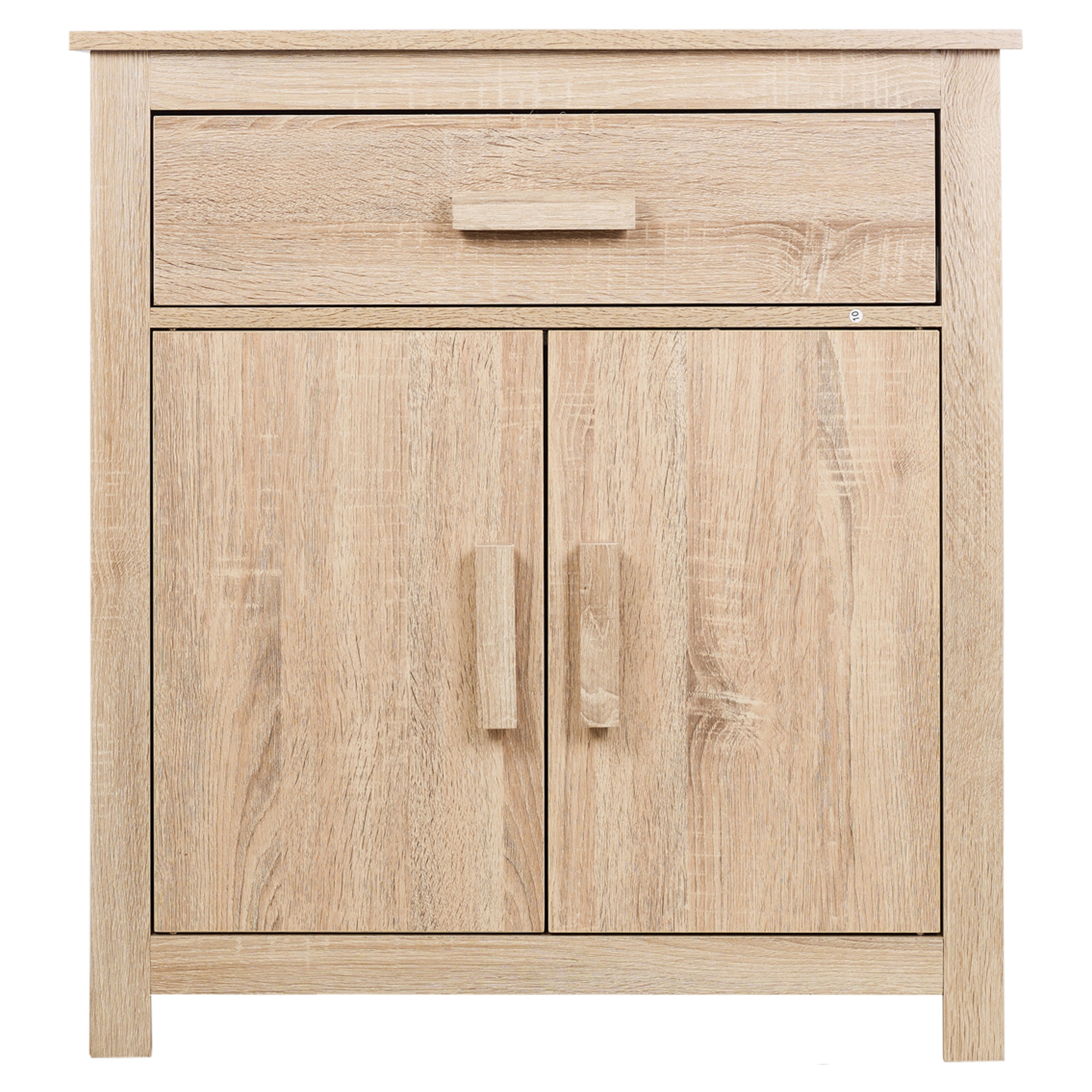 Oak Veneer Side Cupboard Storage Sideboard Wooden Furniture