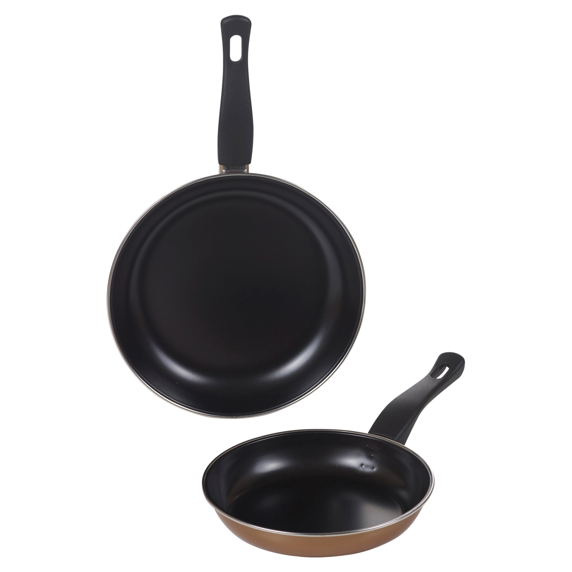 2 Piece Copper Carbon Steel Non Stick Fry Frying Pan Set Saute Cooking