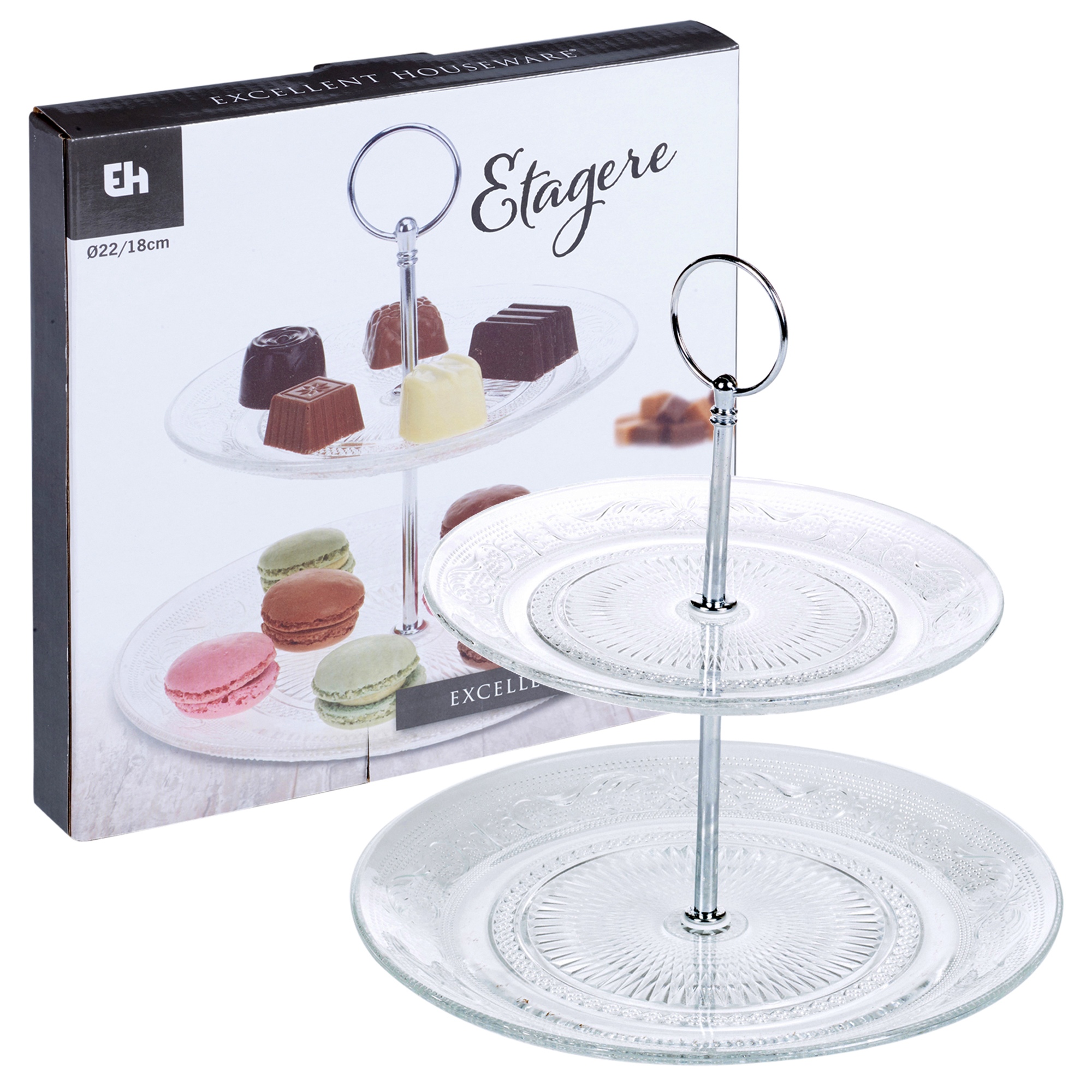 Glass 2 or 3 Tier Cake Stand Etagere Cupcake Wedding Serving Display