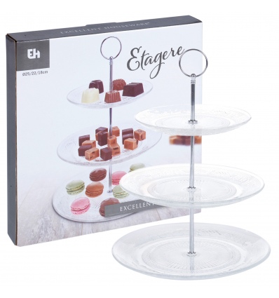 3 Tier Glass Cake Stand  [558074]