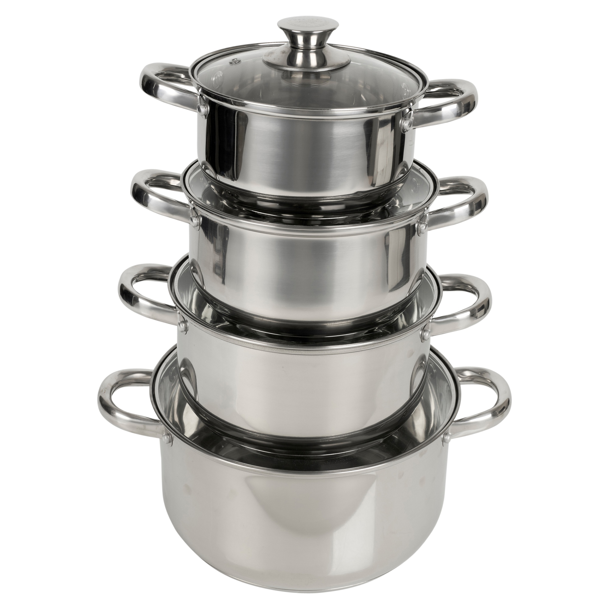 Berger 13pc Stainless Steel Cookware Set Saucepans Lid Cooking Food