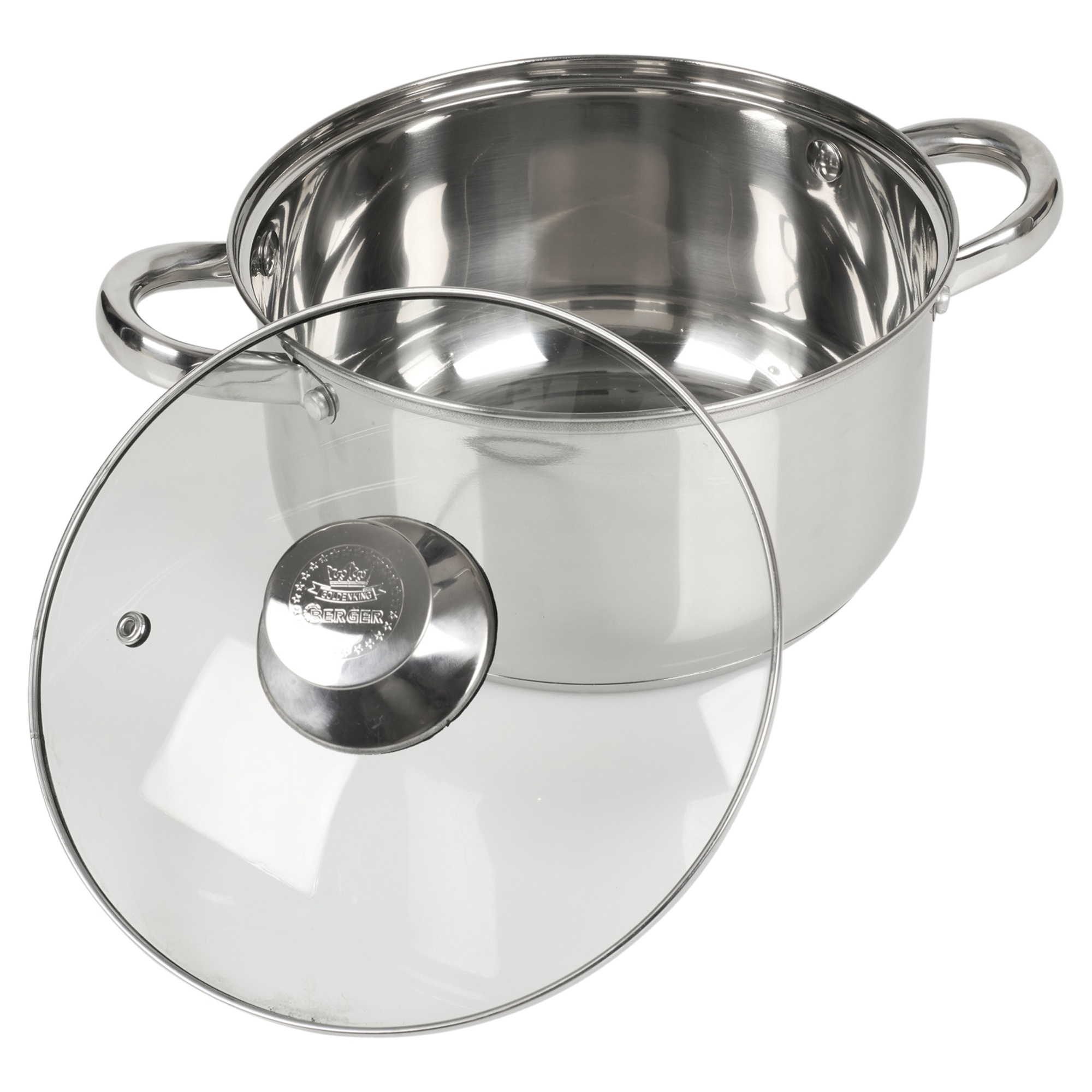 Berger 13pc Stainless Steel Cookware Set Saucepans Lid Cooking Food