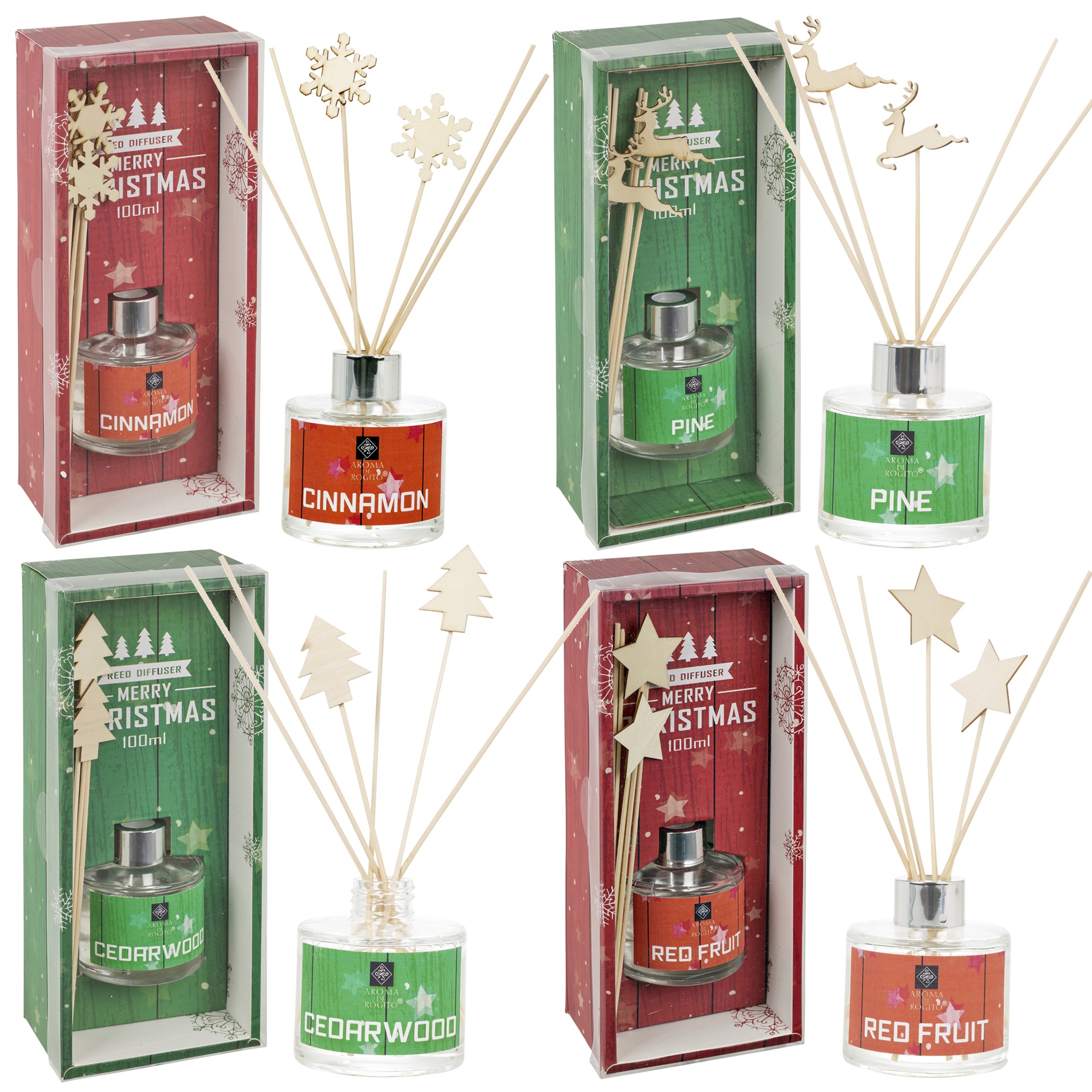 Christmas Reed Diffuser in Gift Box Xmas Festive Air Freshener Seasonal
