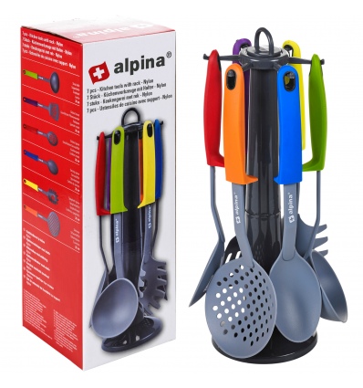 Alpina 7pcs  Kitchen Utensil Set With Rack [227092]