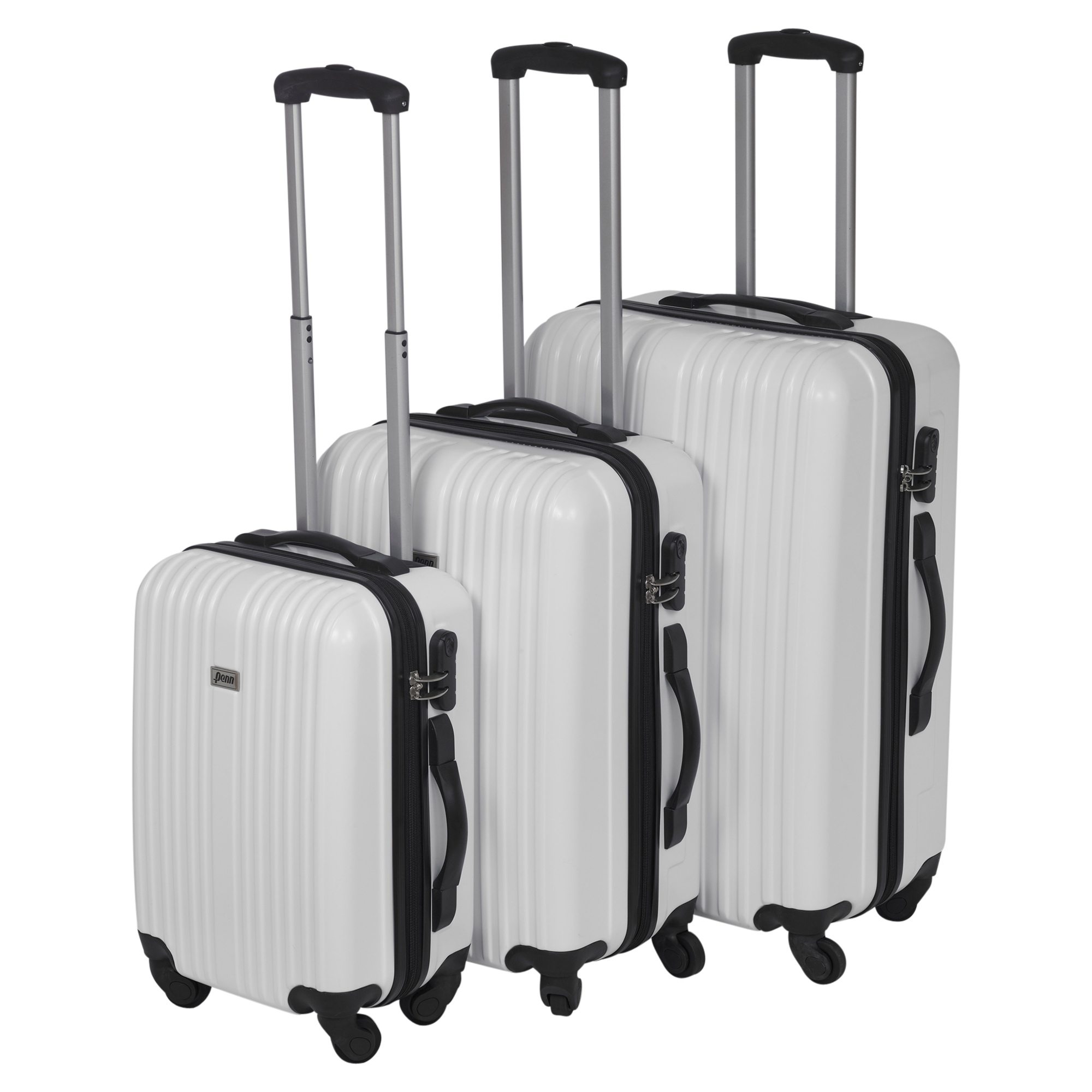 3 x Penn Lightweight Trolley Wheel Suitcase Luggage Travel Baggage Bag Cases Set