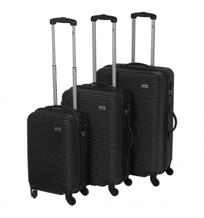 3pcs Suitcase Set with Wheels Black [04058]