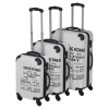 3pc ABS 4 Wheel Spinner Suitcase Set White 18/22/26" [565842]