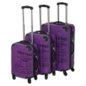 3pc ABS 4 Wheel Spinner Suitcase Set Purple 18/22/26" [565866]