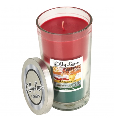 Lilly Lane 3 Way Xmas Candle Pine, Sorbet & Winter Spice [504200]