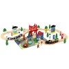 URBN-TOYS 80 Pcs Wooden Busy City & Train Set [390664](AC7506)